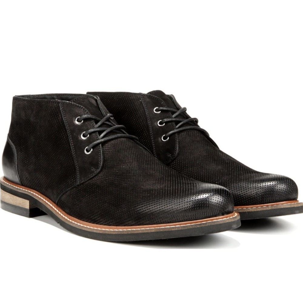 NWT Dr. Scholls Black Leather Lace Chukka Boots